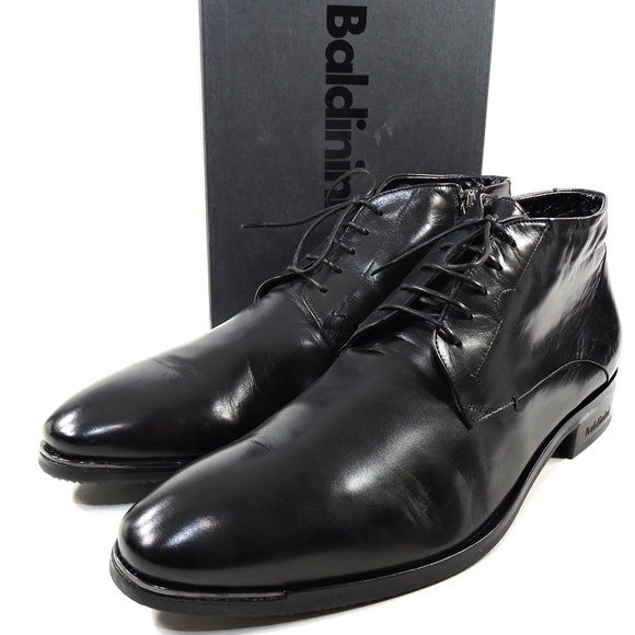 BALDININI ?? MEN\'S SOFT BLACK LEATHER COMFORT WINTER DRESS BOOTS main image 6